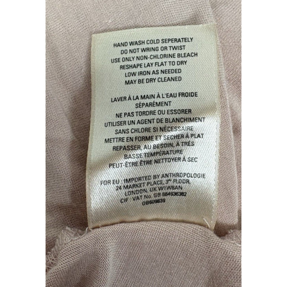 Anthro Meadow Rue Womens Small Top Allyson Blouse Square Peach Fairy Boho - Picture 9 of 11